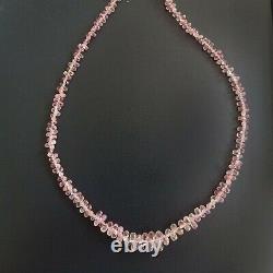 30Ct Rare Rose Purple Natural Sapphire 2X3-3X4MM Faceted Drops 8 Beads 1 Strand
