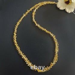 30Ct Rare Yellow color Natural Sapphire 2X3-3X4MM Faceted Drops 8 Beads 1 Line