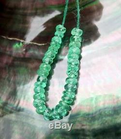 31 FACETED COLOMBIAN EMERALD BEADS SPECTACULAR RARE GEM AAAAA 3.2-3.6mm 5.35cts