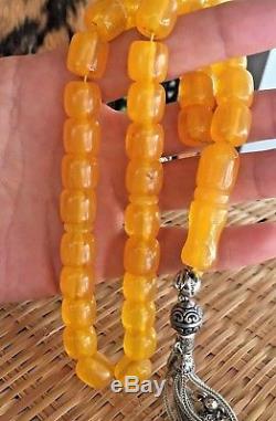33 Islamic Prayer Beads Faturan Stone Rosary AMBER BAKELITE Rare Misbaha