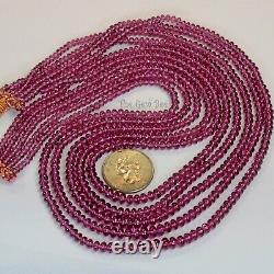 3.2mm-5.8mm Rare Malawi Rhodolite Garnet Smooth Rondelle Beads 99 5-necklace