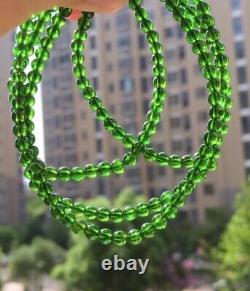 3.7mm Rare Natural Green Diopside Gemstone Round Beads Bracelet AAAA