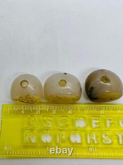 3 pcs Sassanian old Agate intaglio seal stamps rare beads #i