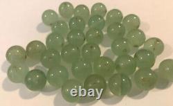 42 Rare Vintage Celadon Jade 12.5mn Beads Estate Lot