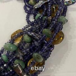 $4600 Rare Rebecca Collins Lolite Emerald Citrine Opal Lapis Quartz Necklace