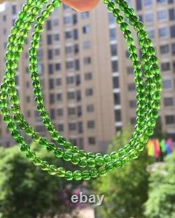 4.1mm Rare Natural Green Diopside Gemstone Round Beads Bracelet AAAA