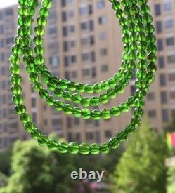4.2mm Rare Natural Green Diopside Gemstone Round Beads Bracelet AAAA