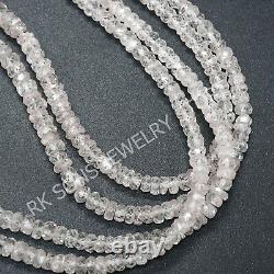 4-5.4 mm Extremely rare Natural Off White Zircon Faceted Rondelle Gemstone Beads