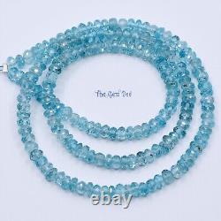 4mm Rare Blue Zircon Faceted Rondelle Beads 16 Strand