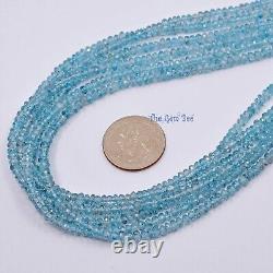 4mm Rare Blue Zircon Faceted Rondelle Beads 16 Strand