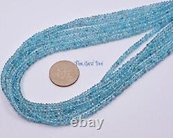 4mm Rare Blue Zircon Faceted Rondelle Beads 16 Strand