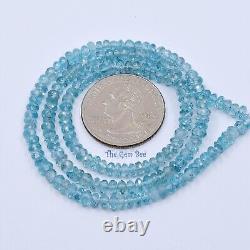 4mm Rare Blue Zircon Faceted Rondelle Beads 16 Strand