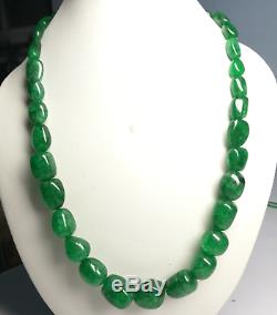 525 Cts Natural Emerald Green Plain Tumble Mix Beads Rare Necklace