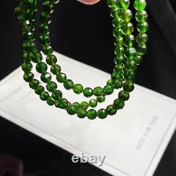 5.3mm Rare Natural Green Diopside Gemstone Round Beads Bracelet AAAA