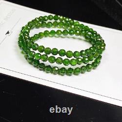 5.3mm Rare Natural Green Diopside Gemstone Round Beads Bracelet AAAA