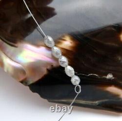 5 AAAAA+ RARE GENUINE GEM DIAMOND FACETED OVAL BEADS SPARKLING SILVER 1.25cts