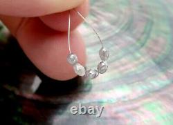 5 AAAAA+ RARE GENUINE GEM DIAMOND FACETED OVAL BEADS SPARKLING SILVER 1.25cts