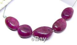 5 RARE NATURAL UNTREATED PURPLE RED RUBY NUGGET BEADS 49.75cts SUPERB 12-15mm