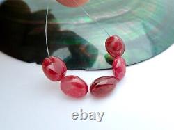 5 STUNNING XL RARE AAAAA CHERRY RED SPINEL LARGE POLISHED GEM BEADS 18.20cts