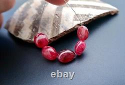 5 STUNNING XL RARE AAAAA CHERRY RED SPINEL LARGE POLISHED GEM BEADS 18.20cts