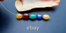 5pc RARE LARGE COLOMBIAN EMERALD, MULTI COLOR SAPPHIRE, GEM GRADE SPINEL BEADS