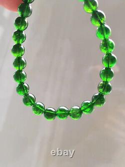 6.6mm Rare Natural Green Diopside Gemstone Round Beads Bracelet AAAA