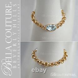 $795 Rare Aquamarine Baguette 14k Gold Drop Diamond Dangle Vtg Art Deco Earrings