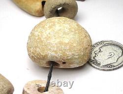 7 Rare Spectacular Large Ancient Neolithic Sub-saharan Stone/bone/shell Beads