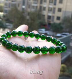 8.3mm Rare Natural Green Diopside Gemstone Round Beads Bracelet AAAA