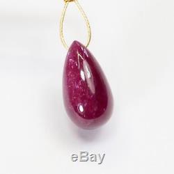 8.55CT RARE 100% Natural Longido Red Ruby Smooth Teardrop Briolette Bead FOCAL