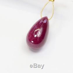 8.55CT RARE 100% Natural Longido Red Ruby Smooth Teardrop Briolette Bead FOCAL