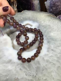 8-9mm Cacoxenite amethyst gemstone beads rare
