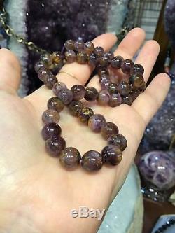 8-9mm Cacoxenite amethyst gemstone beads rare