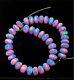 8 Mm Multi Welo Fire Aurora Opal Smooth Rondelle Beads, Rare Opal Bead 8inch