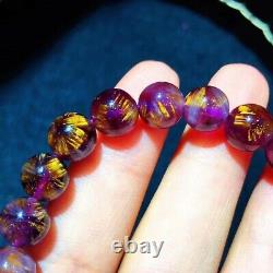 8mm Genuine Natural Starlight Auralite Crystal Beads Rare Bracelet AAAA