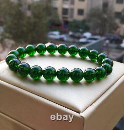 9.3mm Rare Natural Green Diopside Gemstone Round Beads Bracelet AAAA