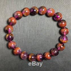 9.5mm Genuine Natural Auralite 23 Canada Crystal Beads Rare Bracelet AAAA