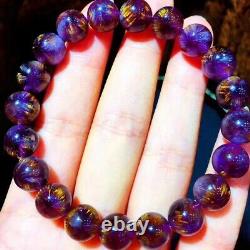 9.6mm Genuine Natural Auralite Crystal Beads Rare Bracelet AAAA