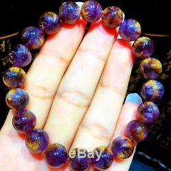 9.7mm Genuine Natural Starlight Auralite Crystal Beads Rare Bracelet AAAA