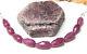 9 Rare Natural Untreated Faceted Red Ruby Teardrop Beads 44.65ctw 10-12mm