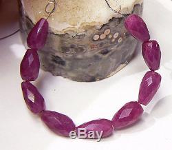 9 RARE NATURAL UNTREATED FACETED RED RUBY TEARDROP BEADS 44.65ctw 10-12mm