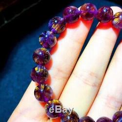 9mm Genuine Natural Starlight Auralite Crystal Beads Rare Bracelet AAAA