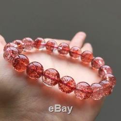 AAAAA Natural Lepidocrocite Quartz Red Super Seven Beads Rare Bracelet 10.2 mm