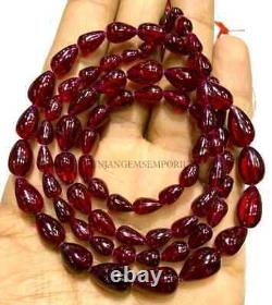 AAAA+ RARE Dark Ruby Smooth Teardrops Beads Ruby Gemstone Beads