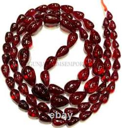 AAAA+ RARE Dark Ruby Smooth Teardrops Beads Ruby Gemstone Beads