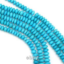 AAA+ Arizona Turquoise Smooth Rondelle Beads, Sleeping Beauty, Rare Gemstone