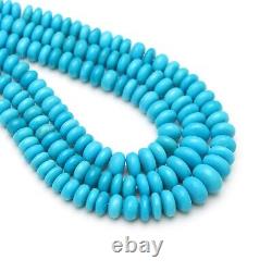 AAA+ Arizona Turquoise Smooth Rondelle Beads, Sleeping Beauty, Rare Gemstone