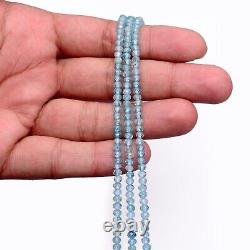 AAA+ Blue Zircon Rare Gemstone 4mm Rondelle Faceted Loose Beads 8inch Strand