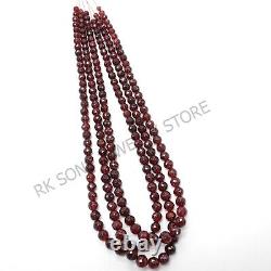 AAA++ Garnet, Rare High Quality Red Garnet Faceted Round Shape Gemstone Beads