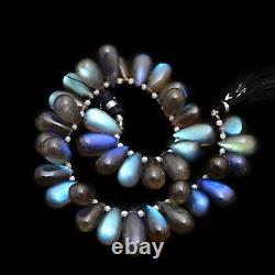 AAA+ High Quality Rare Natural Labradorite Smooth Teardrop Briolette Loose Beads